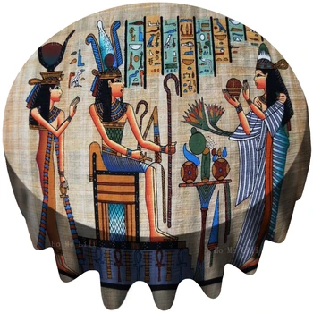 Бог Древнего Египта Иероглифическая египетская богиня Исида Знаки культуры Круглая скатерть от Ho Me Lili для декора столешницы