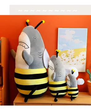 Кукла Shark Bee Toy, Новая плюшевая подушка Shark Bee, подарок на день рождения