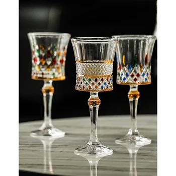 Высококачественный стакан с золотой росписью, набор для протрезвления с вращающимся гироскопом, набор бокалов для домашнего хрусталя и красного вина