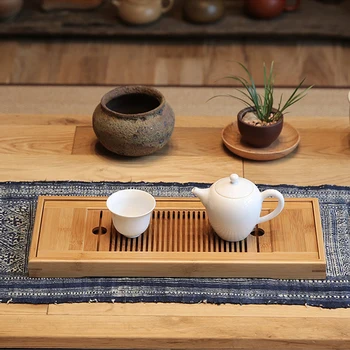 Бамбуковые чайные подносы Китайские чайные сервировочные подносы для чая кунг-фу Экологически чистые и высококачественные Столовые подносы для хранения воды Стол для сухих пузырьков