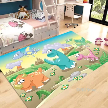 Милый мультяшный ковер с динозавром, коврик для ног, коврик для ванной, коврик для спальни, гостиной, игровой комнаты, Детской, детской комнаты