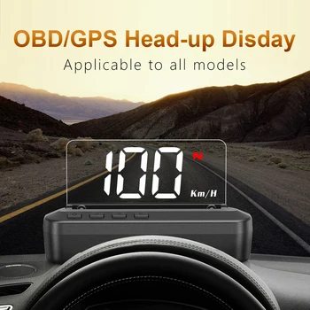 C100 GPS/OBD2 HUD Головной Дисплей Автомобильный Спидометр Расход Топлива Проектор EOBD Для Вождения Бортового Компьютера Автоаксессуары
