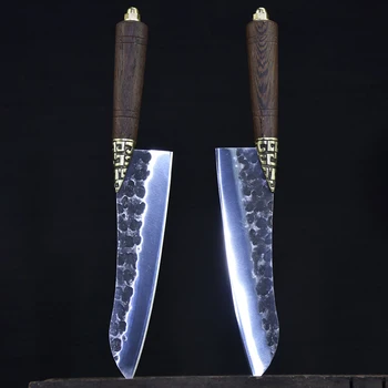 6,5-дюймовый нож Longquan для нарезки барбекю, охотничий тесак Santoku, Кухонные ножи ручной ковки, горячий нож для резки Фарфора Messer