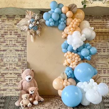 Голубые Воздушные шары Macaron Комплект для Гирлянды и арки Декор для вечеринки по случаю Дня рождения Детская Свадьба Принадлежности для вечеринки по случаю Дня рождения Декор для душа ребенка Латексный Баллон