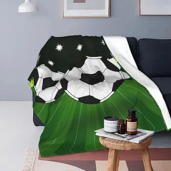 Футбол Футбольные фланелевые одеяла мячи Спортивные забавные пледы для дома 200x150 см Коврик Кусок