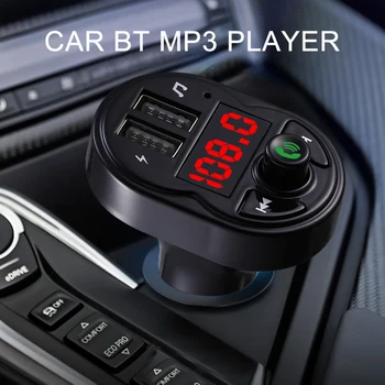 FM-передатчик Bluetooth-совместимый 5.0 Беспроводной Автомобильный MP3-плеер с Громкой Связью, Музыкальный Приемник Aux, Автомобильный Комплект, FM-Модулятор, USB-Зарядное Устройство