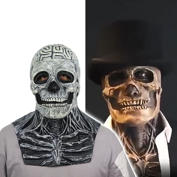 2022 Новейший скелет Маска существа-клоуна Маска Ужаса Фестивальная вечеринка Косплей Реквизит Силиконовая полная шляпа Скелет прямая поставка