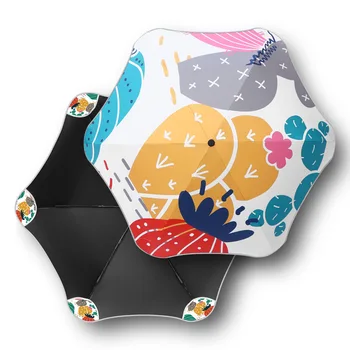 Милый детский зонт, складной зонт с безопасным углом наклона, непромокаемый модный зонт, портативный трехстворчатый зонт, Мультяшный художественный зонт