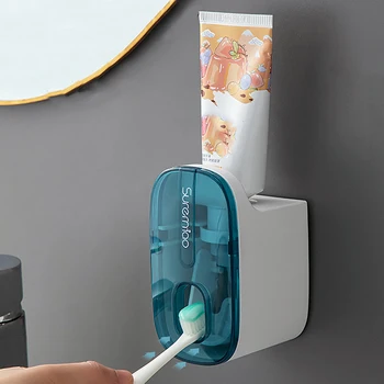 Дозатор зубной пасты Настенный держатель для зубной пасты Автоматическая соковыжималка для зубной пасты Моющиеся, легко моющиеся аксессуары для ванной комнаты
