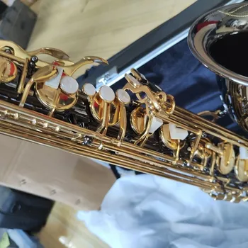 STS-R54 модель Bb профессиональный тенор-саксофон Черный Никель Золотой Ключ Тенор-саксофон Джазовый с Футляром Aeccessaries Музыкальный Инструмент