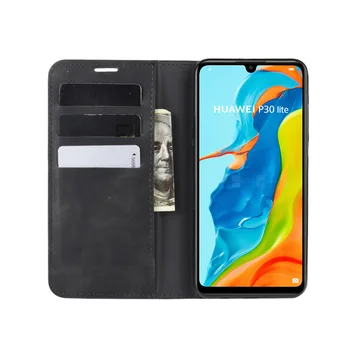 Nova4E Автоматический Имитационный Переключатель Кожаный Чехол для Huawei Nova 4E Флип-бумажник В стиле Книжки Черный HW E4 MAR-LX2 MAR-L22