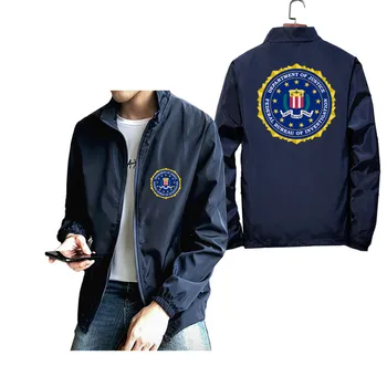 Мужские куртки-пилоты FBI United States Shield, Зимняя ветровка-бомбер Оверсайз, бейсбольная куртка на молнии, пальто, парки, Большие размеры