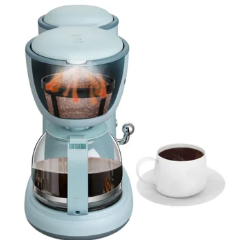 Кофемашина Автоматическая маленькая американская мини-кофеварка капельного типа, чайник для заваривания чая, офисная кофеварка двойного назначения