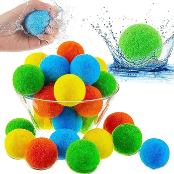 10ШТ водяных шариков, многоразовые забавные водные игрушки, пляжные мячи, впитывающие ватные шарики, шарики-бомбы для вечеринок.