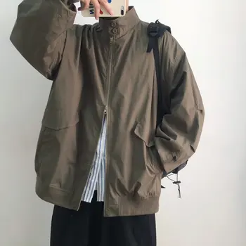 Американская ретро-тактическая куртка в стиле хип-хоп, Университетская куртка, мужская Уличная ветровка, пальто, комбинезон с воротником на молнии, куртка