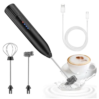 Электрическая палочка для вспенивания молока, перезаряжаемый через USB электрический вспениватель молока, для приготовления кофе, капучино, латте, горячего шоколада