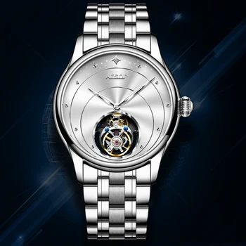 Мужские часы-скелет AESOP Luxury Flying Tourbillon, сапфировые водонепроницаемые механические наручные часы, мужские часы Tourbillon класса Люкс, бизнес