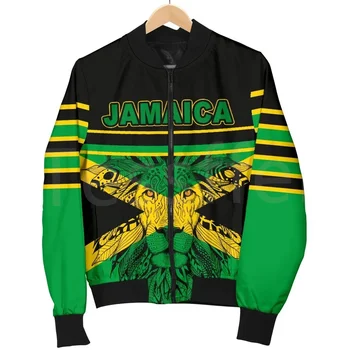 Флаг Графства Tessffel Reggae Art Африка Ямайка Король Эмблема Лев 3D Печать Мужская/Женская Спортивная Одежда Повседневная Ветровка Куртка-Бомбер A7