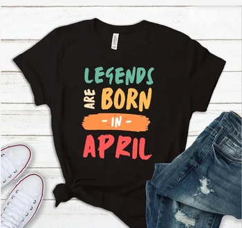 Рубашка на заказ в месяц рождения, Подарок на день рождения в апреле, День рождения для женщин в апреле, забавная футболка Aries с коротким рукавом, футболки с круглым вырезом