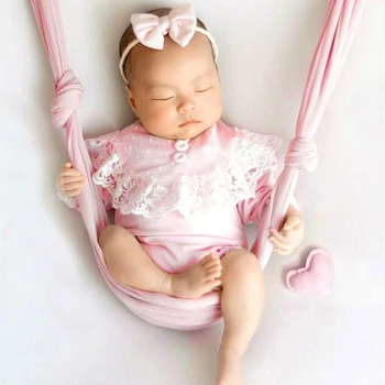 Реквизит для фотосъемки новорожденных, кружевные наряды, одежда для фотосъемки новорожденных, кружевное платье для девочки, повязка на голову с бантом, аксессуары для фотосессии новорожденных
